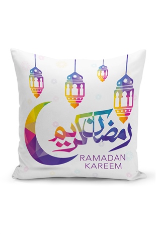 Ramazan (Ramadan) Temalı Çift Taraf Desenli  Kırlent Kılıfı